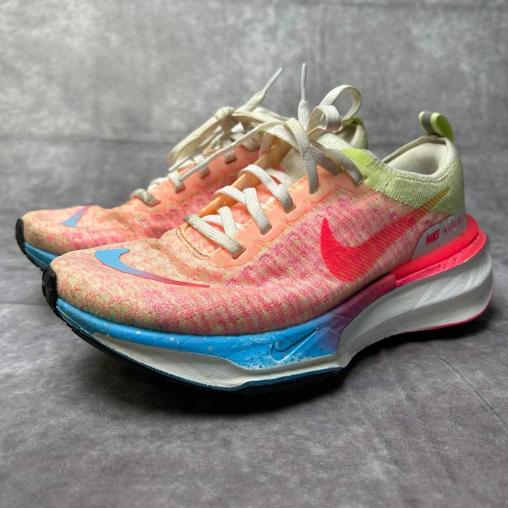 Nike Invincible Run 3 Womens 7 Running Shoes Pink Orange Blue FZ3969-705